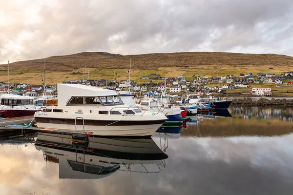 Sandavagur Faroe Island 2018 View Small Port Sandavagur Vagar Island — 스톡 사진