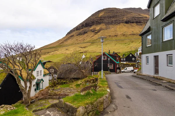 Bour Ilhas Faroé Abril 2018 Vista Bour Ilha Vagar Uma — Fotografia de Stock