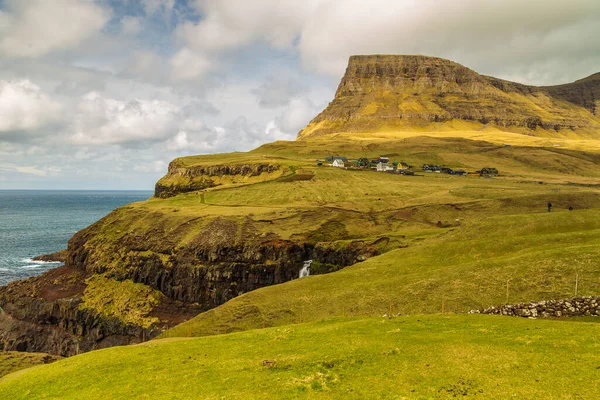 Гірський Ландшафт Острові Вагар Чудовий Весняний День Фарерські Острови — стокове фото