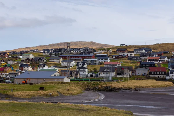 Stongum Ilhas Faroé Abril 2018 Vista Stongum Ilha Vagar Uma — Fotografia de Stock
