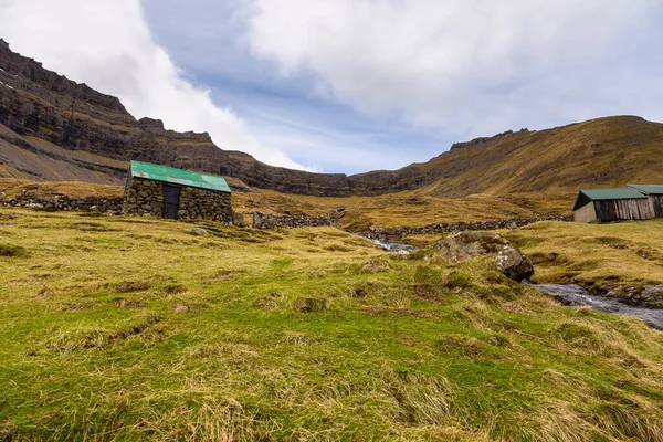 View Muli Bordoy Island Small Village Situated Slope Hill Faroe — Stock Photo, Image
