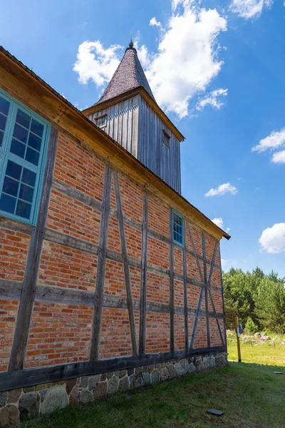Stary Murowany Kościół Skansenach Kaszubski Park Etnograficzny Wdzydze Kiszewskie Polska — Zdjęcie stockowe