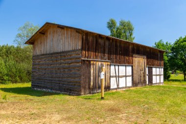 Wdzydze Kiszewskie, Polonya - 31 Mayıs 2018: Açık Hava Müzesi, Kashubian Etnoğrafya Parkı.