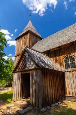 Saint Barbara Kilisesi Açık Hava Müzesi, Kashubian Etnografik Parkı. Wdzydze Kiszewskie, Polonya.