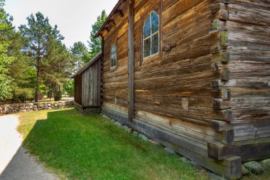 Saint Barbara Kilisesi Açık Hava Müzesi, Kashubian Etnografik Parkı. Wdzydze Kiszewskie, Polonya.