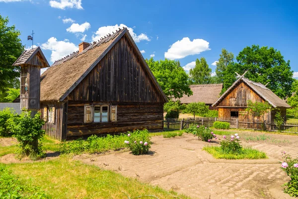 Reetgedeckte Hütte Freilichtmuseum Kaschubischer Ethnografischer Park Wdzydze Kiszewskie Polen — Stockfoto