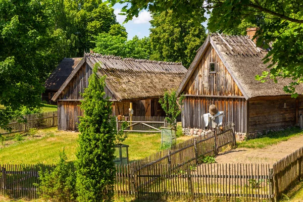 Thatched cottage in open-air museum, Kashubian Ethnographic Park.Wdzydze Kiszewskie, Poland.