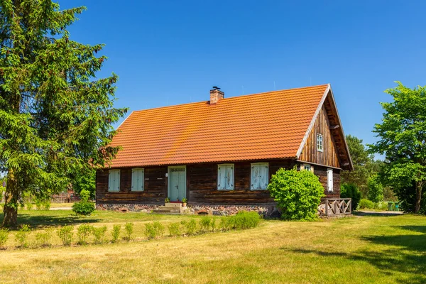 Wdzydze Kiszewskie Polska Maja 2018 Domek Drewniany Skansenach Kaszubski Park — Zdjęcie stockowe