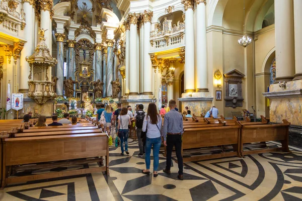 Lviv Ucrania Junio 2018 Interior Iglesia Monasterio Del Corpus Christi — Foto de Stock