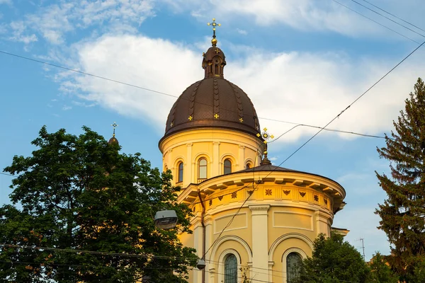 Cúpula Igreja Transfiguração Arquitetura Antiga Cidade Histórica Lviv Ucrânia — Fotografia de Stock