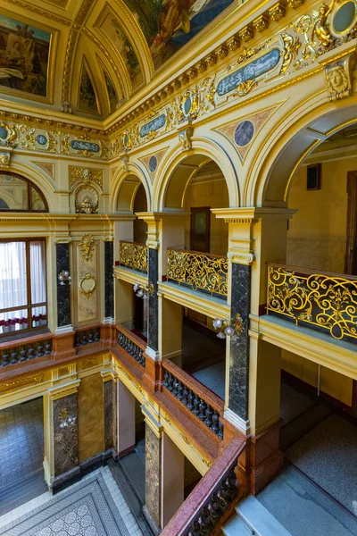 Lviv Ucrania Junio 2018 Interior Ricamente Decorado Del Teatro Lviv — Foto de Stock