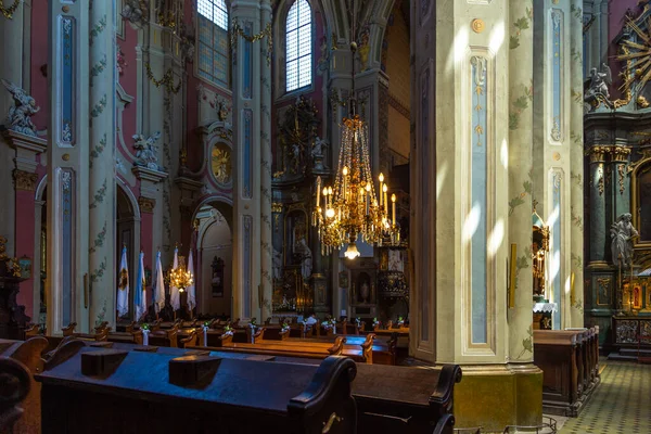 Lviv Ucrania Junio 2018 Interior Catedral Latina Catedral Basílica Asunción — Foto de Stock