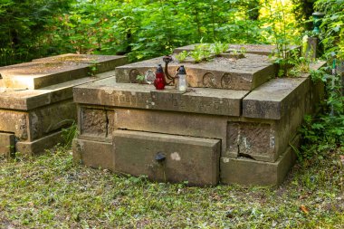 Lviv, Ukrayna - 09 Haziran 2018: Lychakiv Mezarlığı, Devlet Tarihi ve Kültür Müzesi Koruma Alanı, Lviv 'deki tarihi mezarlık.