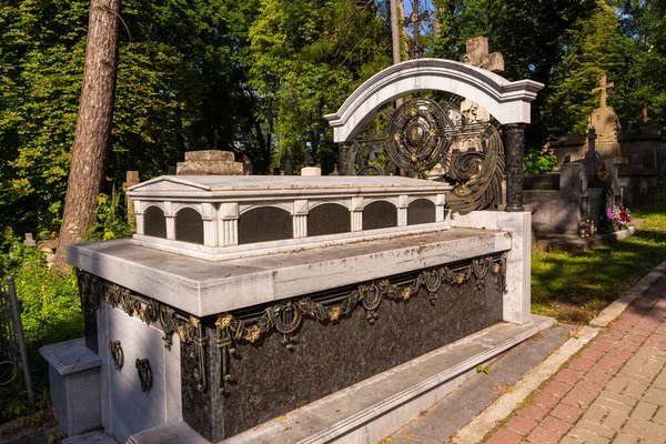 2018 Lviv Ukraine June 2018 Graves Lychakiv Cemetery State History — 스톡 사진