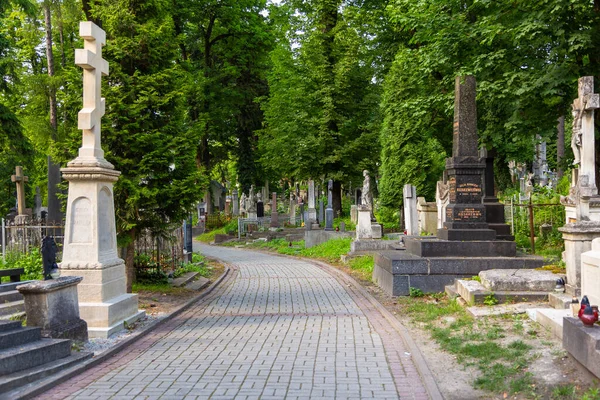 Lviv Ukraine Juni 2018 Gräber Auf Dem Lychakiv Friedhof Staatliches — Stockfoto