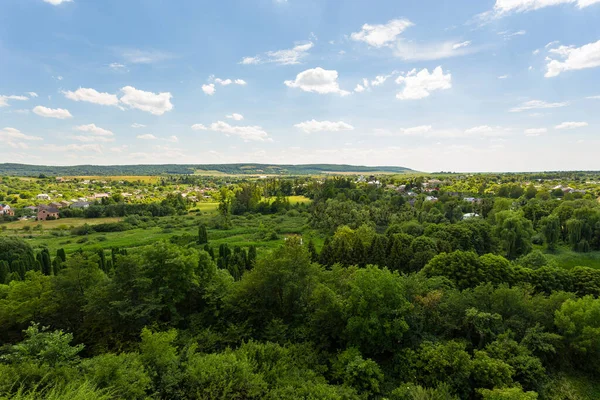 View Olesko Village Castle Hill Olesko Ukraine Spring Season — Stockfoto