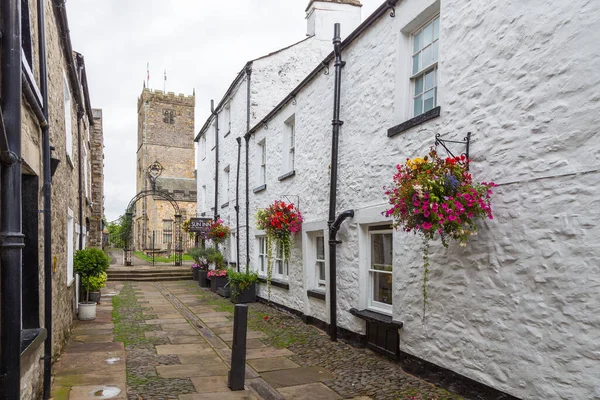 Kirkby Lonsdale Cumbria Inglaterra Agosto 2018 Ruas Estreitas Cidade Mercantil — Fotografia de Stock