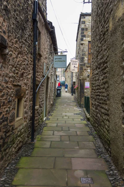 Kirkby Lonsdale Cumbria England August 2018 Narrow Streets Market Town — Stockfoto