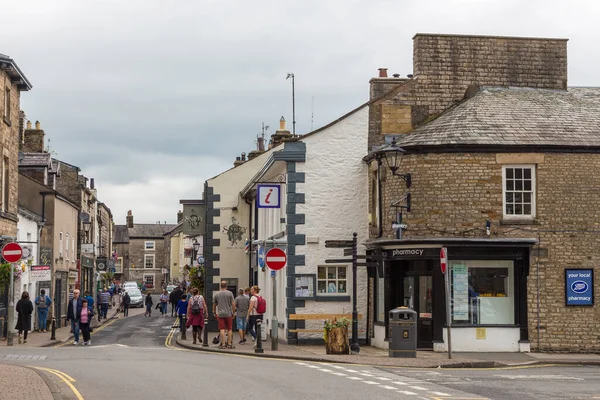 Kirkby Lonsdale Cumbria England August 2018 Narrow Streets Market Town — Stockfoto