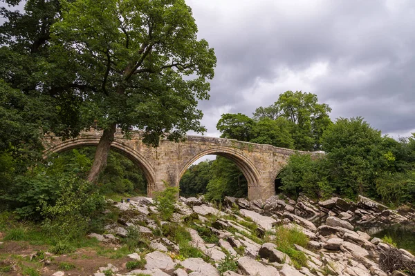 Teufelsbrücke Über Den Fluss Lune Kirkby Lonsdale South Lakeland Cumbria — Stockfoto