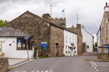Dent, Cumbria, UK, August 2020 - Facade of a stone building in the village of Dent in the Yorkshire Dales, UK