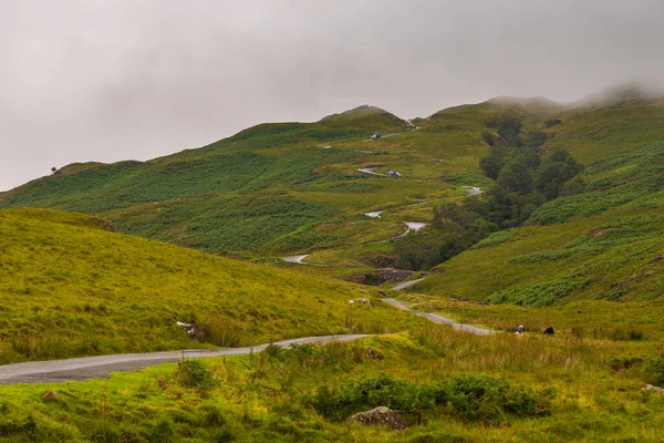 View Hardknott Pass Hill Pass Eskdale Duddon Valley Lake District — стоковое фото