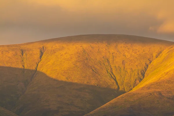 Coucher Soleil Sur Les Collines Verdoyantes Yorkshire Dales Cumbria Paysage — Photo