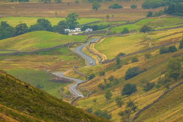 Vista Kirkstone Pass Passagem Montanha Parque Nacional Lake District Cumbria — Fotografia de Stock