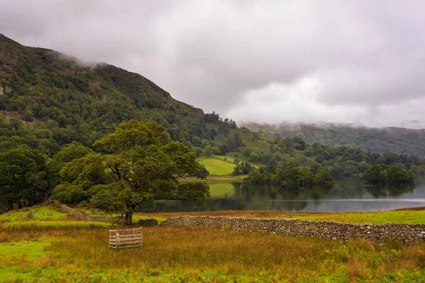 Vista Área Rydal Water Com Lago Parte Central Inglês Lake — Fotografia de Stock