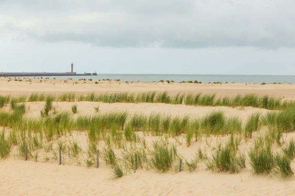 Plage Malo Les Bains Uma Grande Praia Conhecida Segunda Guerra — Fotografia de Stock