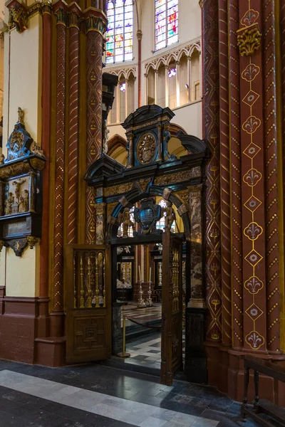 Brugia Belgia Sierpnia 2018 Wnętrze Katedry Salwatora Katedra Brugii Flandria — Zdjęcie stockowe