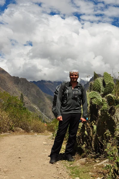 Άνθρωπος για το inca trail, Περού — Φωτογραφία Αρχείου