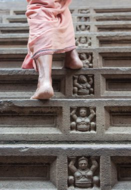 Steps of a Buddhist temple, Ceylon, Kandy, Temple of the Tooth clipart