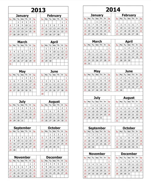 Calendario 2013 2014 — Foto Stock