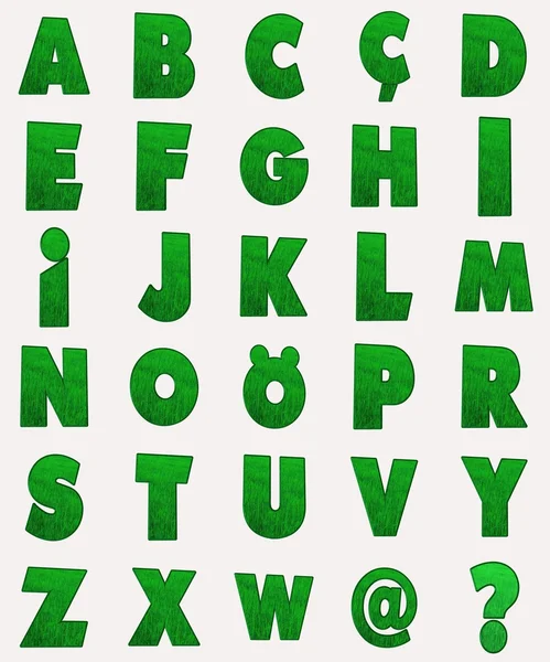 Zelená abeceda — Stock fotografie