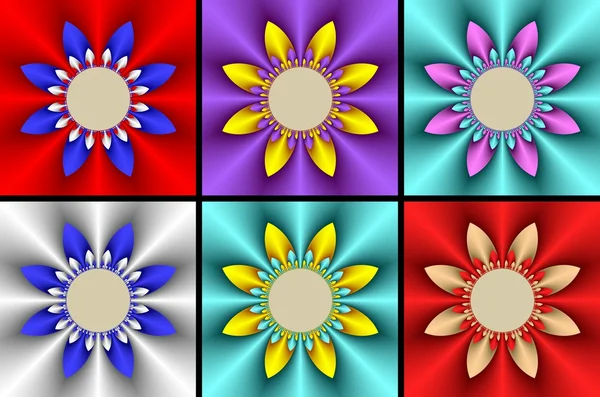 Sechs von Blumen — Stockfoto