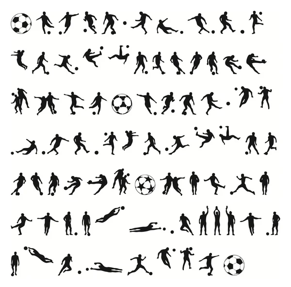 Ποδόσφαιρο σιλουέτες vector — Διανυσματικό Αρχείο