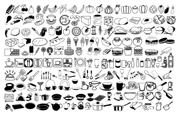 Iconos vectoriales de los alimentos — Vector de stock