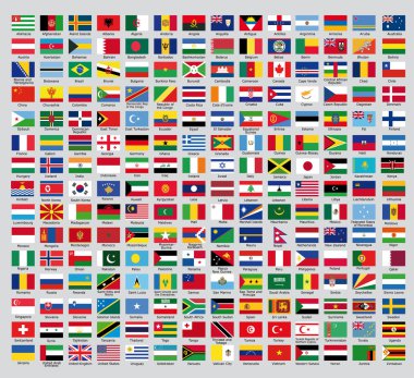 Official country flags clipart