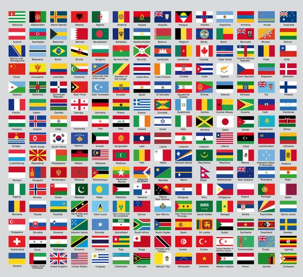 Drapeaux officiels des pays — Image vectorielle