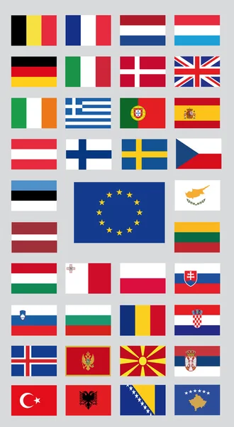 Países de la Unión Europea y países candidatos — Vector de stock