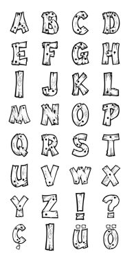 Wood letters clipart