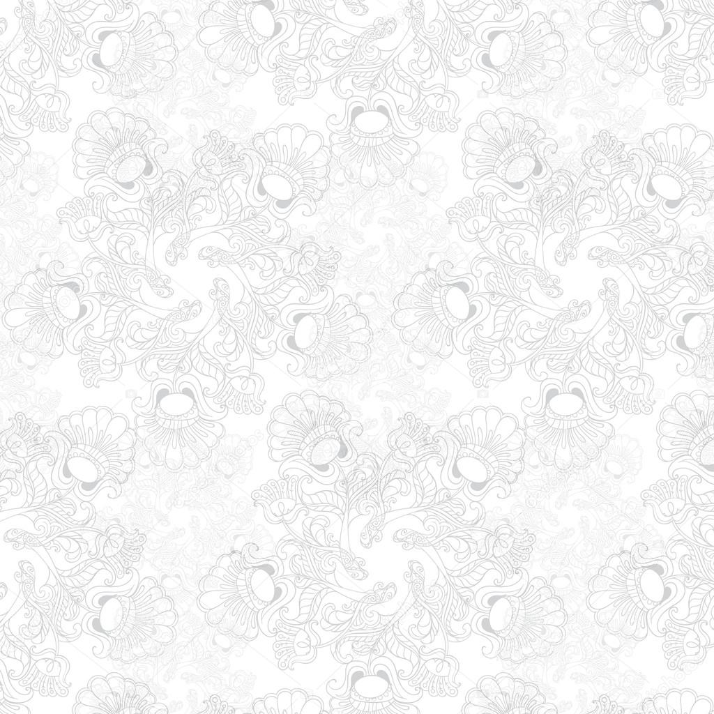 Seamless Pattern doodles of floral ornament