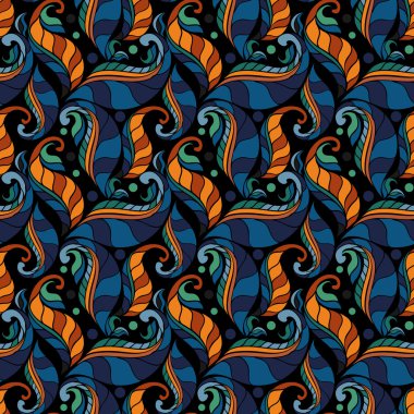 Siyah arkaplanda kusursuz çiçek deseni