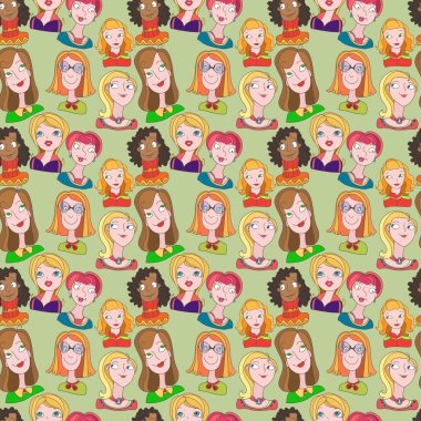 Bütün kızlar seamles desen doodles
