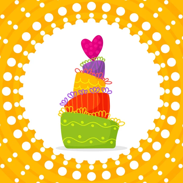 Carte vectorielle doodle gâteau de vacances — Image vectorielle