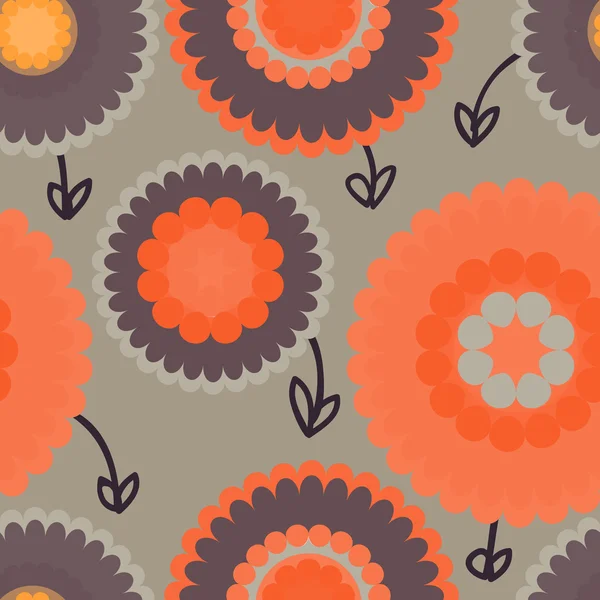 Seamless retro floral background — Stock Vector