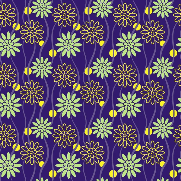 Seamless vintage pattern. Yellow flowers. — Stock Vector
