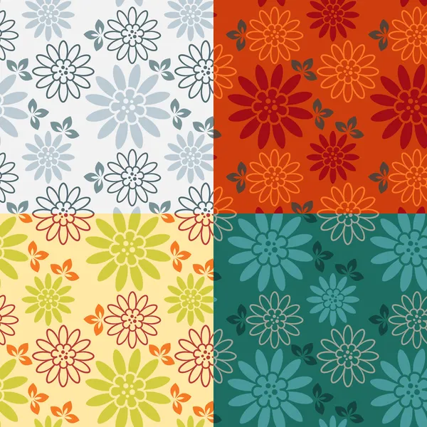 Set of Seamless vintage pattern. Retro style. — Stock Vector