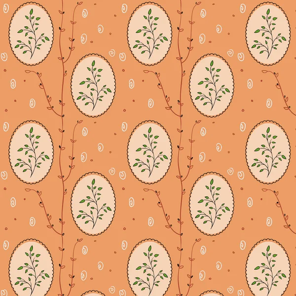 Vintage seamless pattern with floral ornaments — Stock Vector